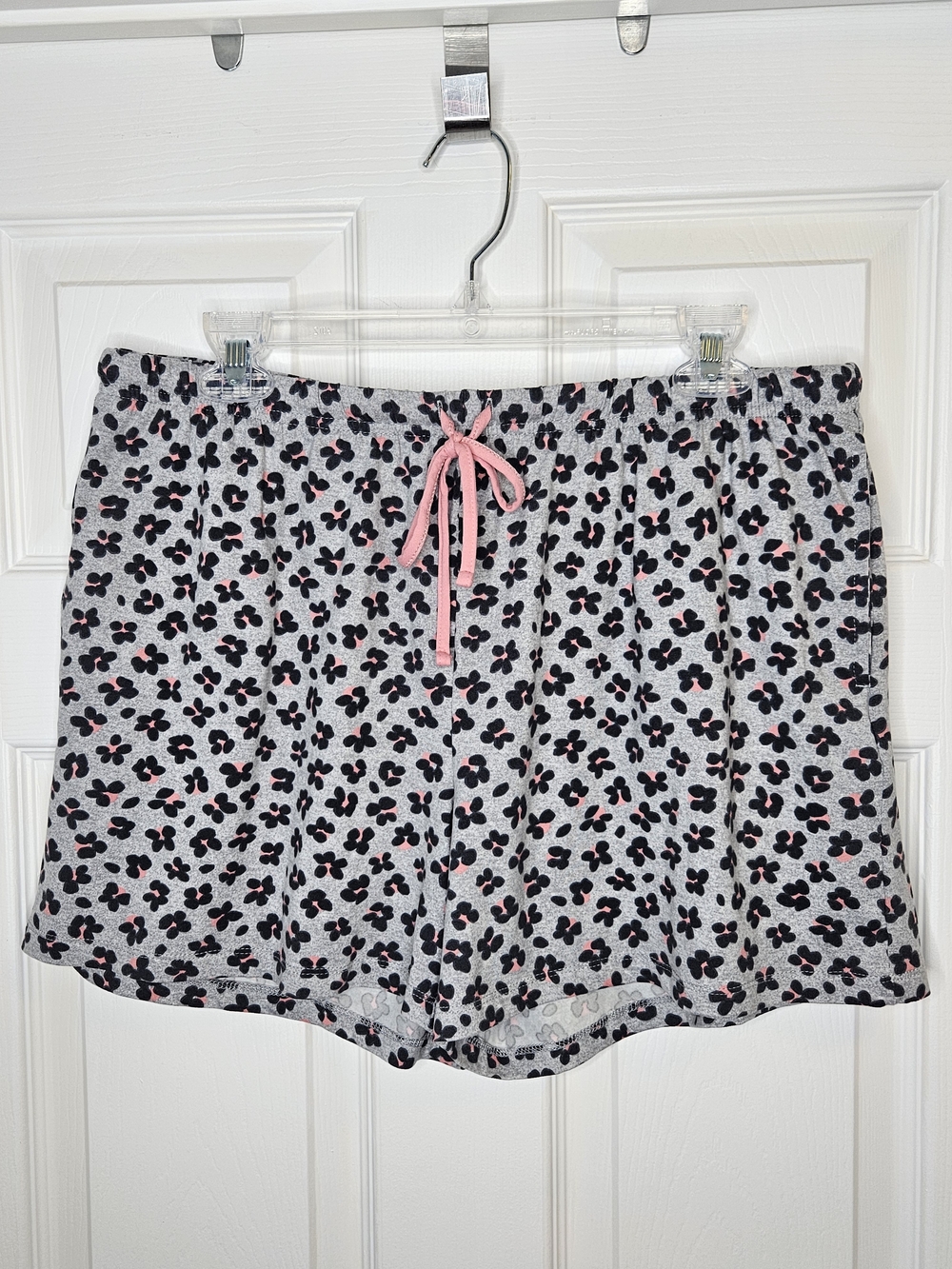 kate spade Gray Floral Print Shorts Pajama Set Pink Accents Summer Pajamas XL - Picture 11 of 16